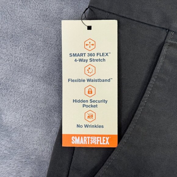 Dockers Workday Khaki Pants Mens 38x30 Gray Straight Fit Smart Flex Stretch NWT - Picture 9 of 13